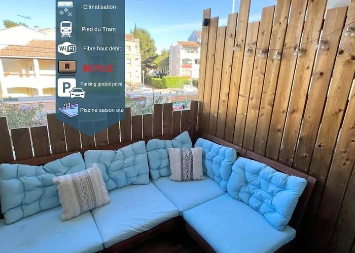 Joli T2/ Tram/ Clim/ Parking/ Wifi/ Piscine