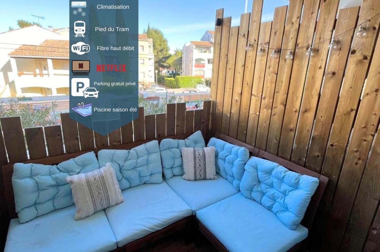 Apartamento Joli T2/ Tram/ Clim/ Parking/ Wifi/ Piscine